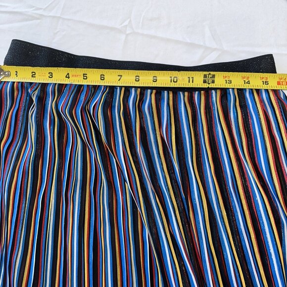 I.N.C International Concepts Colorful Pleated Striped Midi Skirt Size L - Picture 8 of 9